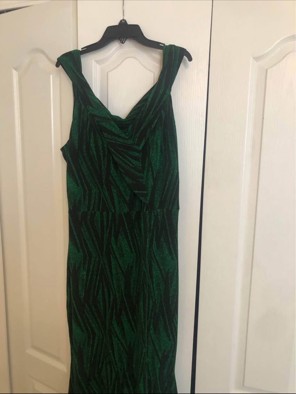 Amazon Emerald Green Sleeveless Cowl Neck Maxi Dress
